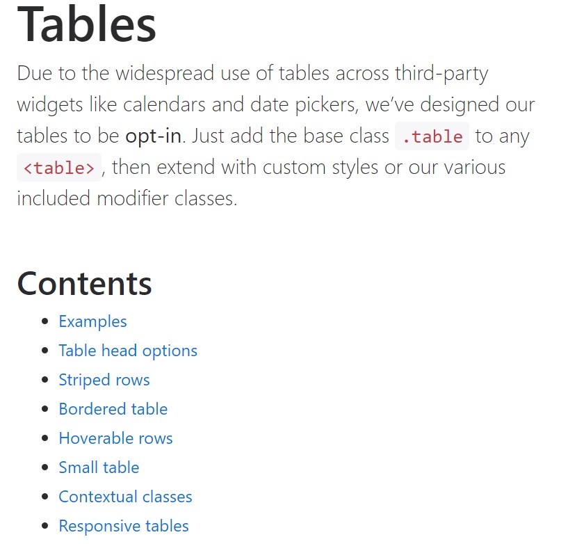 Bootstrap tables  formal  information