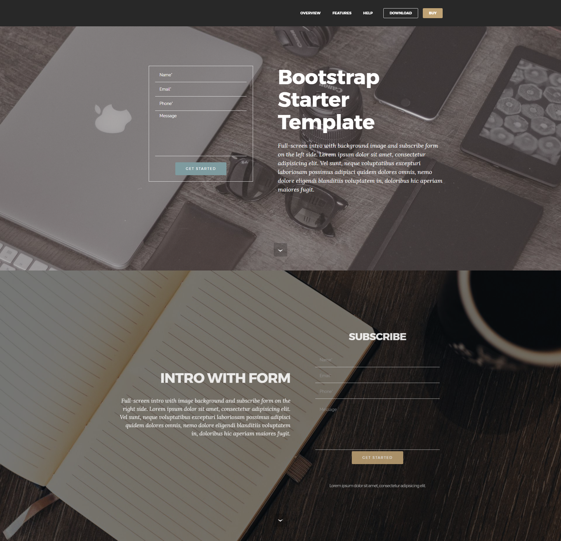 Free Download Bootstrap Starter Templates