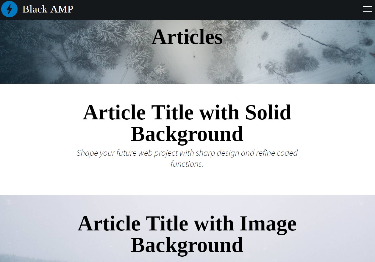 Responsive AMP HTML Articles Template