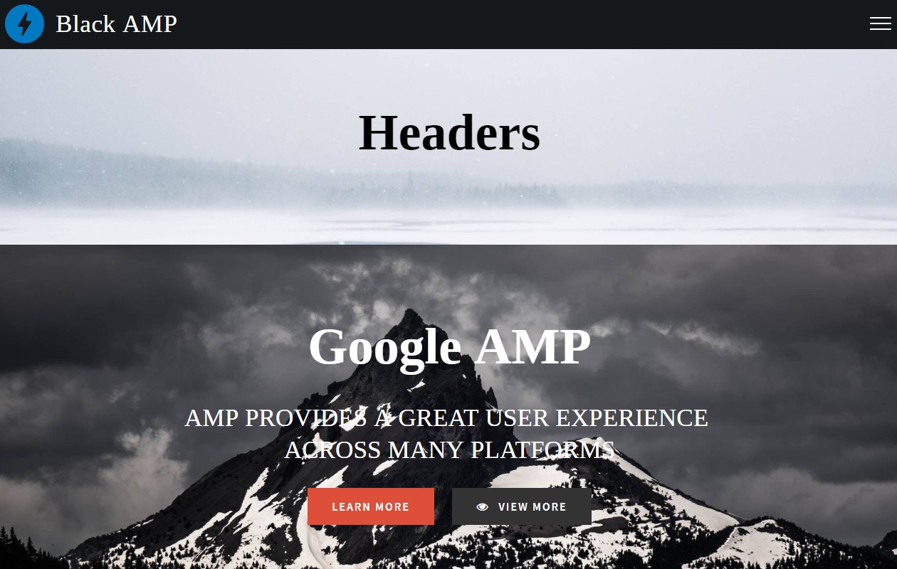 Responsive AMP HTML Headers