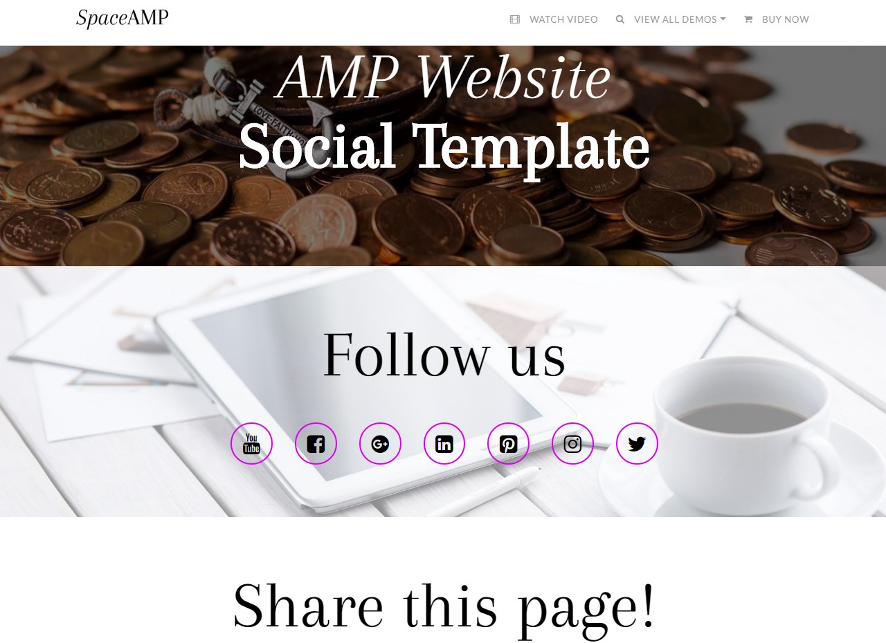 AMP Website Social Template