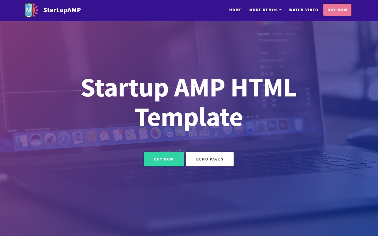 New StartupAMP HTML Template