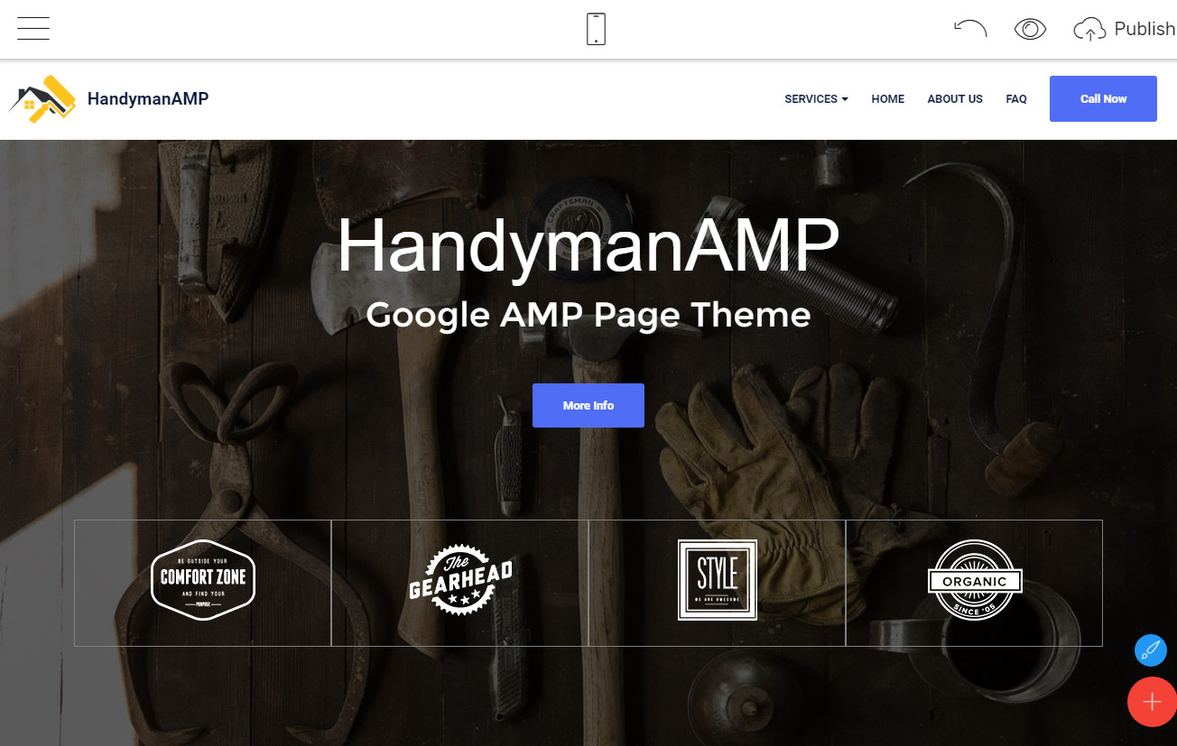 google amp page theme