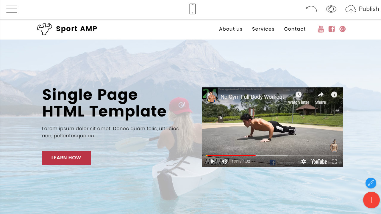 single page html template