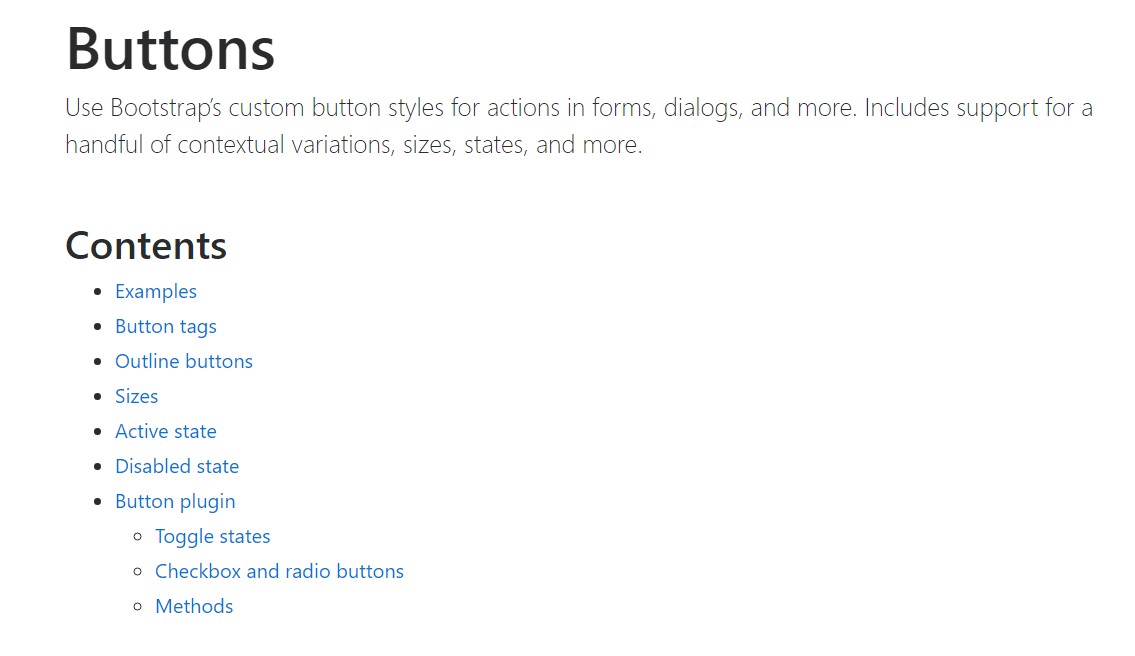 Bootstrap buttons official  documents
