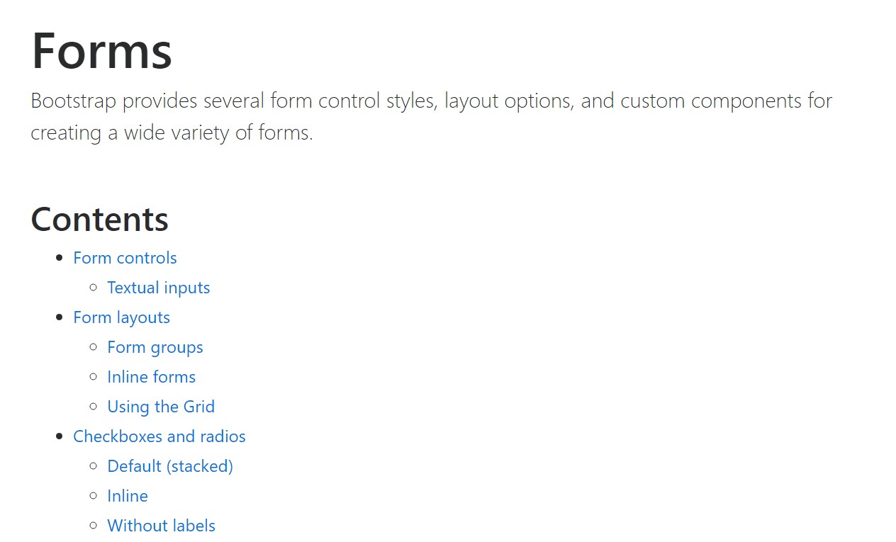  Utilization of the label  inside in Bootstrap Forms:  main  documents