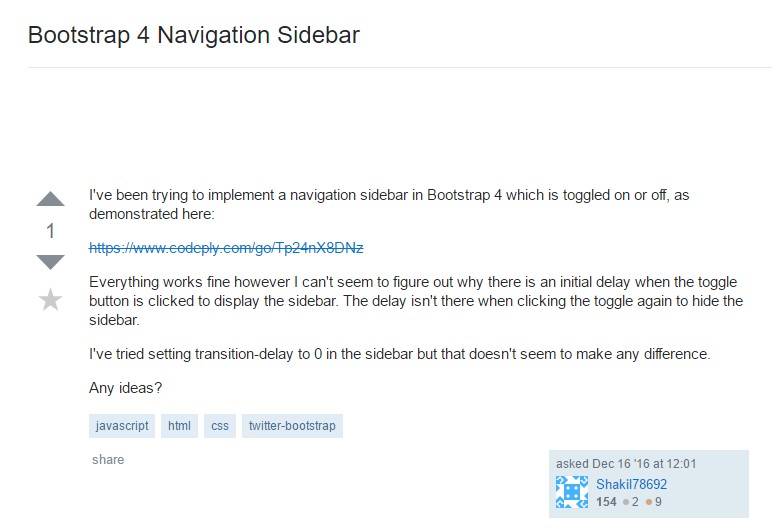 Stackoverflow: Bootstrap 4 Navigation Sidebar