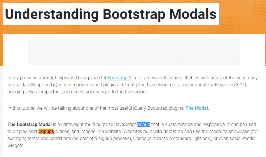  One more  helpful article about Bootstrap Modal Popup