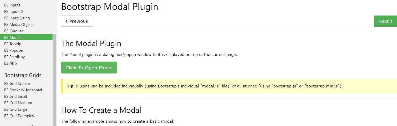 Bootstrap Modal Popup:  guide  guide