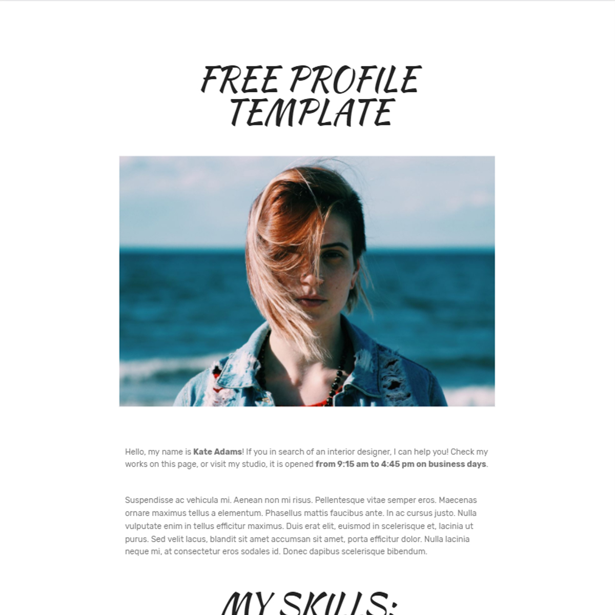 Free Download Bootstrap Profile Templates