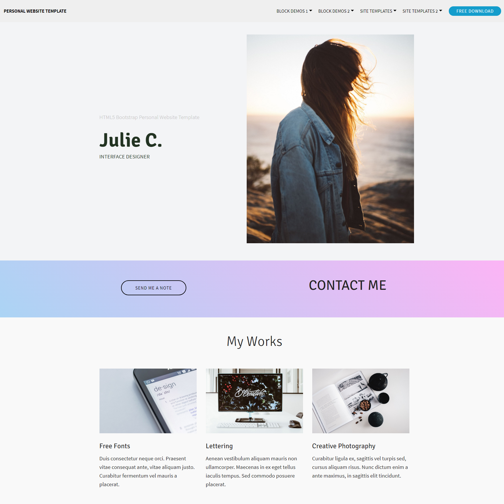 Free Download Bootstrap Personal website Themes