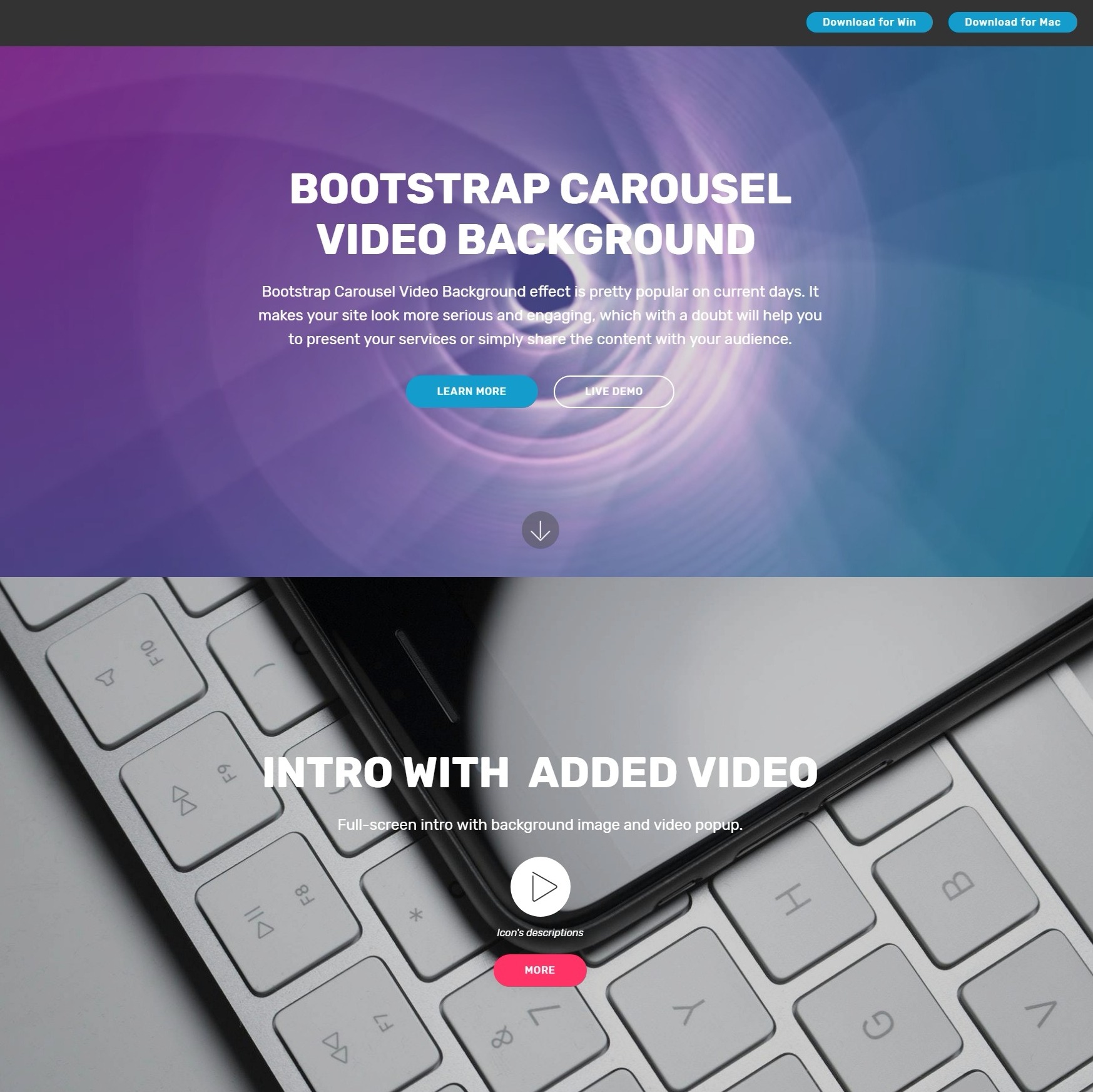 Bootstrap Carousel Video Background