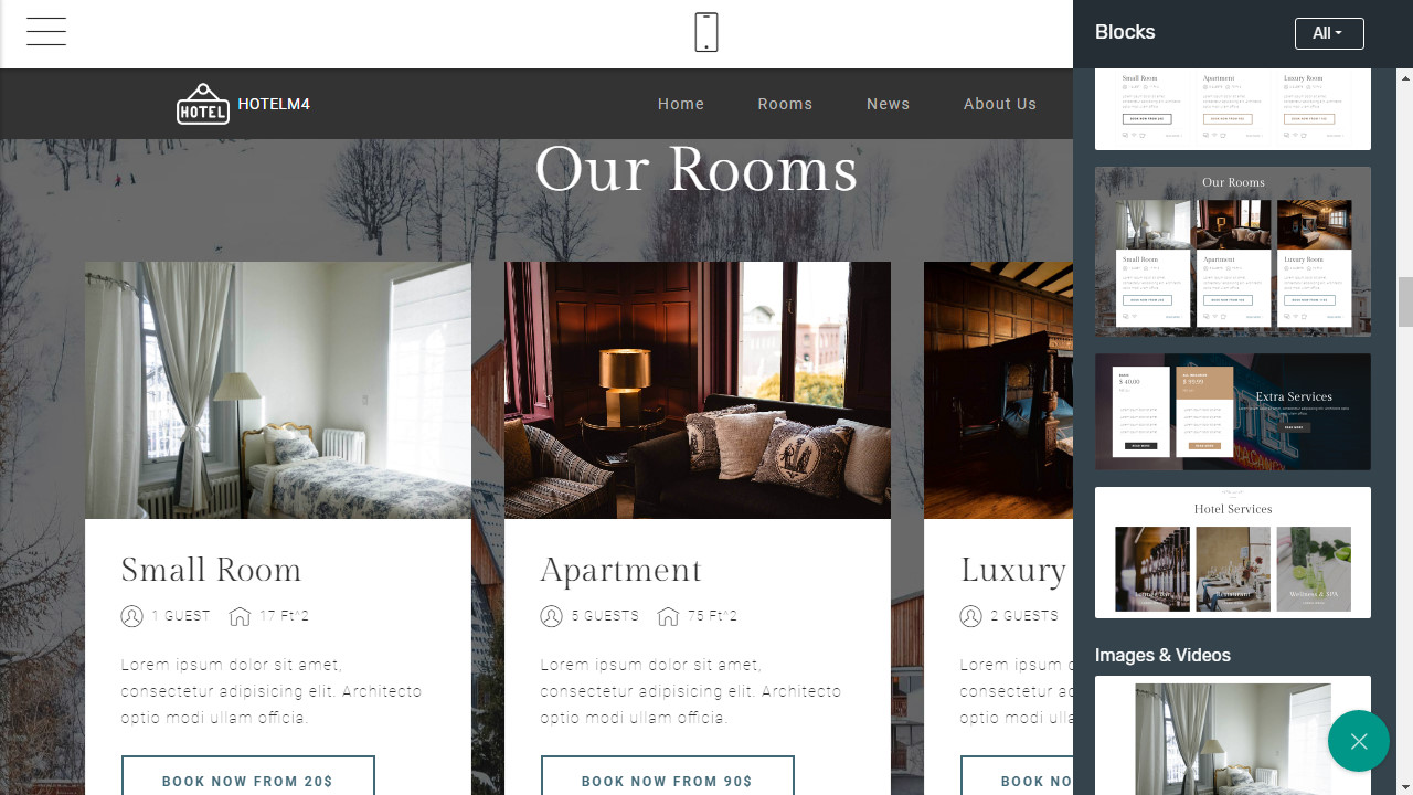 hotel bootstrap template