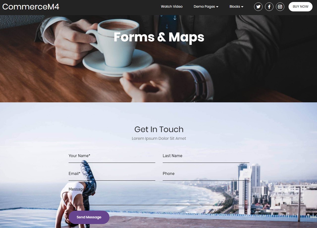 Forms and Maps Template for eCommerce Website