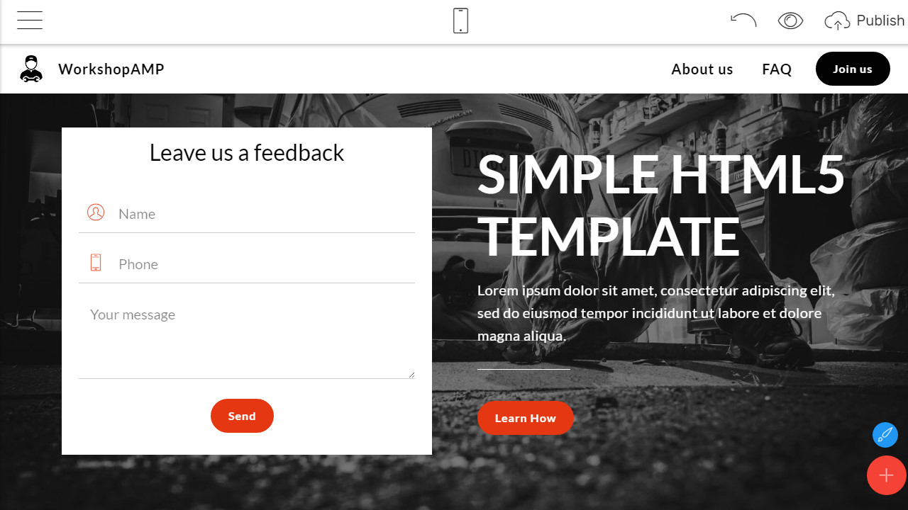 simple html5 template