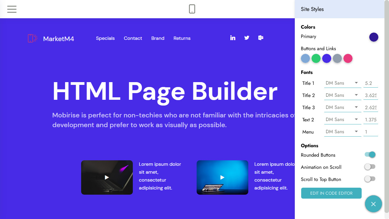 html page builder